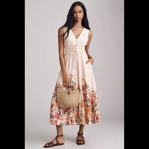 Anthropologie The Somerset Linen Sleeveless Maxi Dress